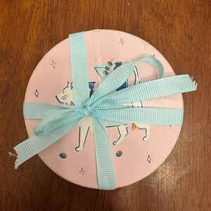 Charming Pink Cat coasters with Blue Ribbon (4)